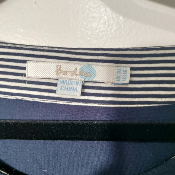 Boden Evie Ponte Stretch Top Navy Blue Anchor Sailorcore Nautical US 16 - Picture 3 of 9